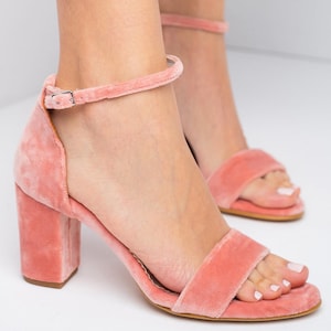 Peach Fuzz Velvet Shoes: Handmade Bridal Shoes