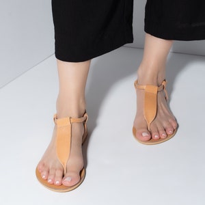 Ancient Greek sandals, Leather sandals, Women sandals, Greek sandals, T strap Sandals, Flat sandals, Grecian sandales - BELLA