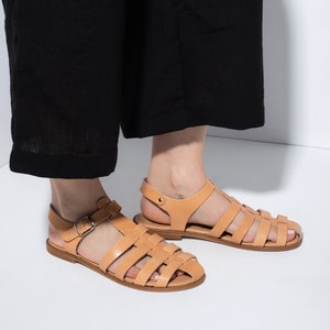 Leder Damen Sandalen aus Griechenland, Ledersandalen, Damen Sandalen, Gladiator Sandalen, römische Sandalen, Antike griechische Sandalen - MICHELLE