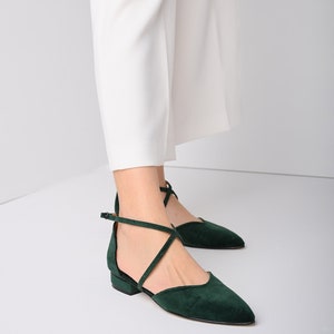 Wedding shoes dark green, Bridal shoes, Shoes for wedding, Velvet shoes green, Bridesmaids shoes, Shoes for bride - VELETTINA