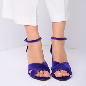Lilac Ribbon Tie Wrap Around Square Toe Sculptured Heel – FloralKini