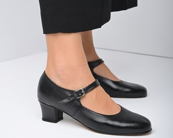 Mary Jane Schuhe für Frauen, Frauen Schuhe schwarz, Schwarze Heels, Schuhe für Frauen, Tanzschuhe - MARY JANE