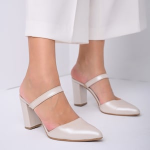 Wedding Shoes ivory, Bridal Shoes, Wedding heels, Shoes for bride, Wedding Shoes for brides, Handmade leather shoes - Eugenia