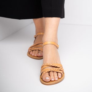 Handmade Greek Leather Gladiator Sandals: Strappy Summer Sandals