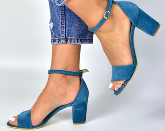blue sandals heels