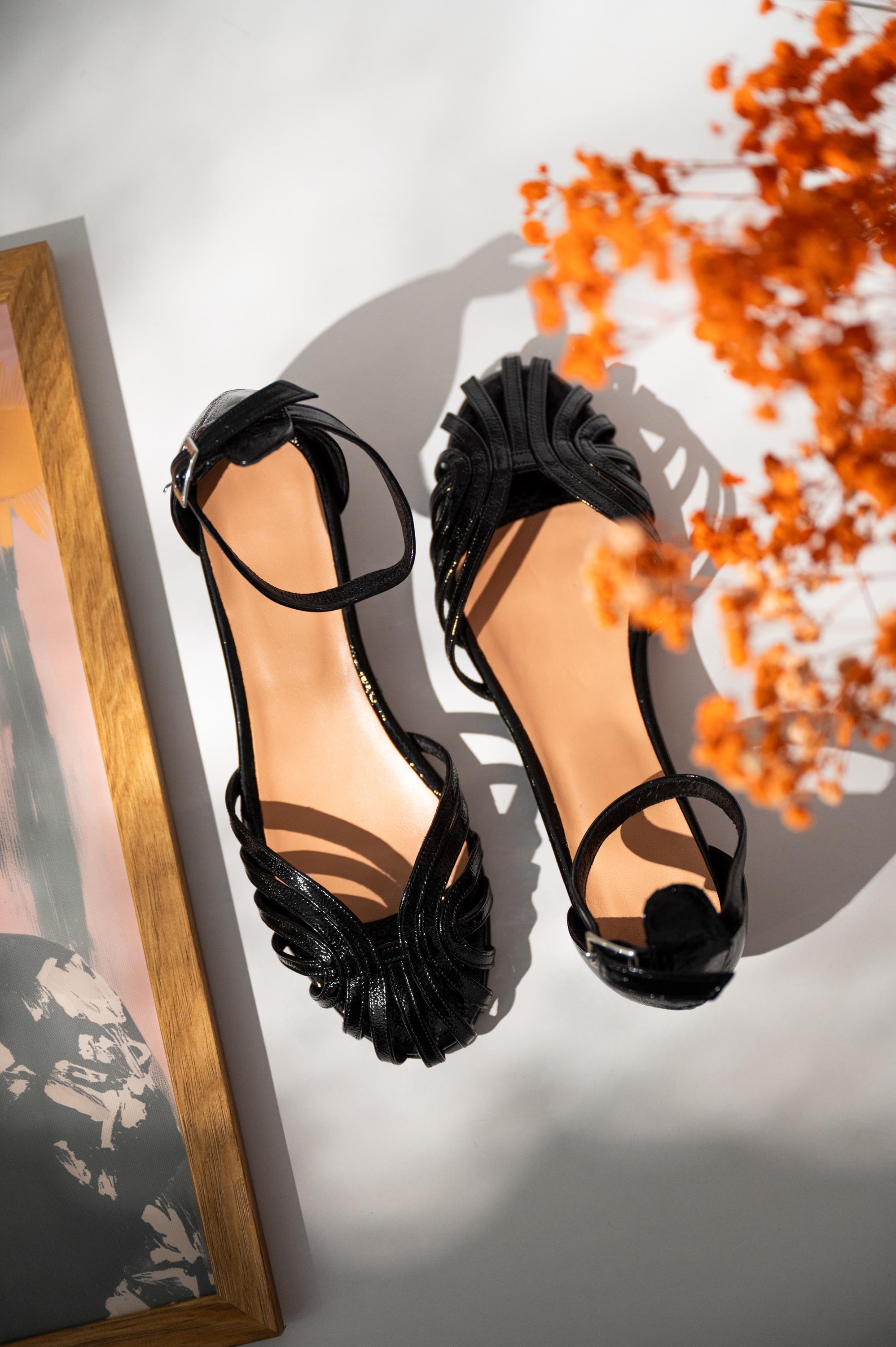 Black Leather Mary Jane Flats – Handmade Vintage Ballet Shoes for Women ...