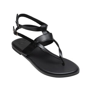 greek sandals black