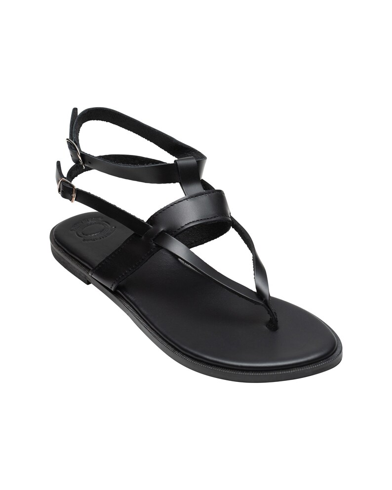 greek sandals black