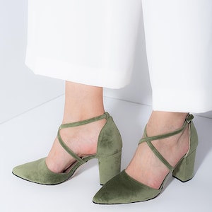 bridal shoes sage green for bride