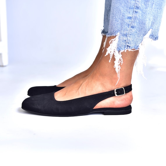 Womens Shoes Closed Toe Slingback Flats 