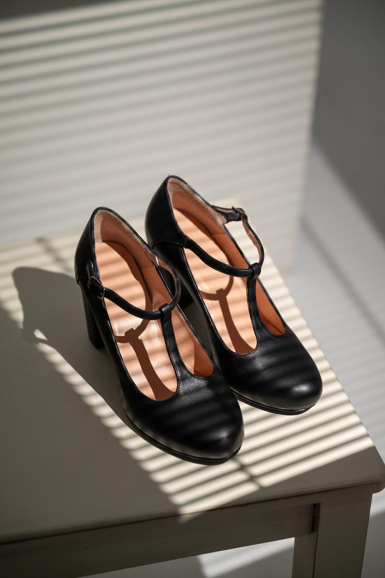 black leather shoes
