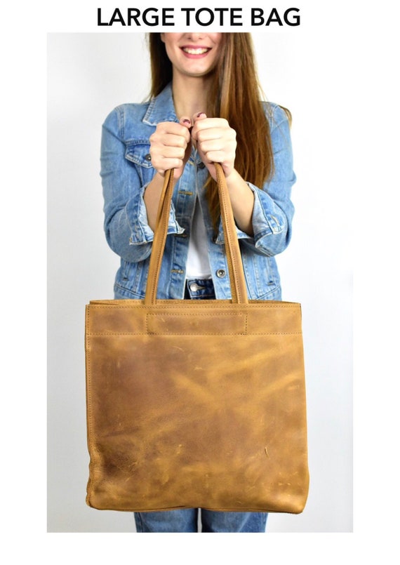 leather tote bag etsy