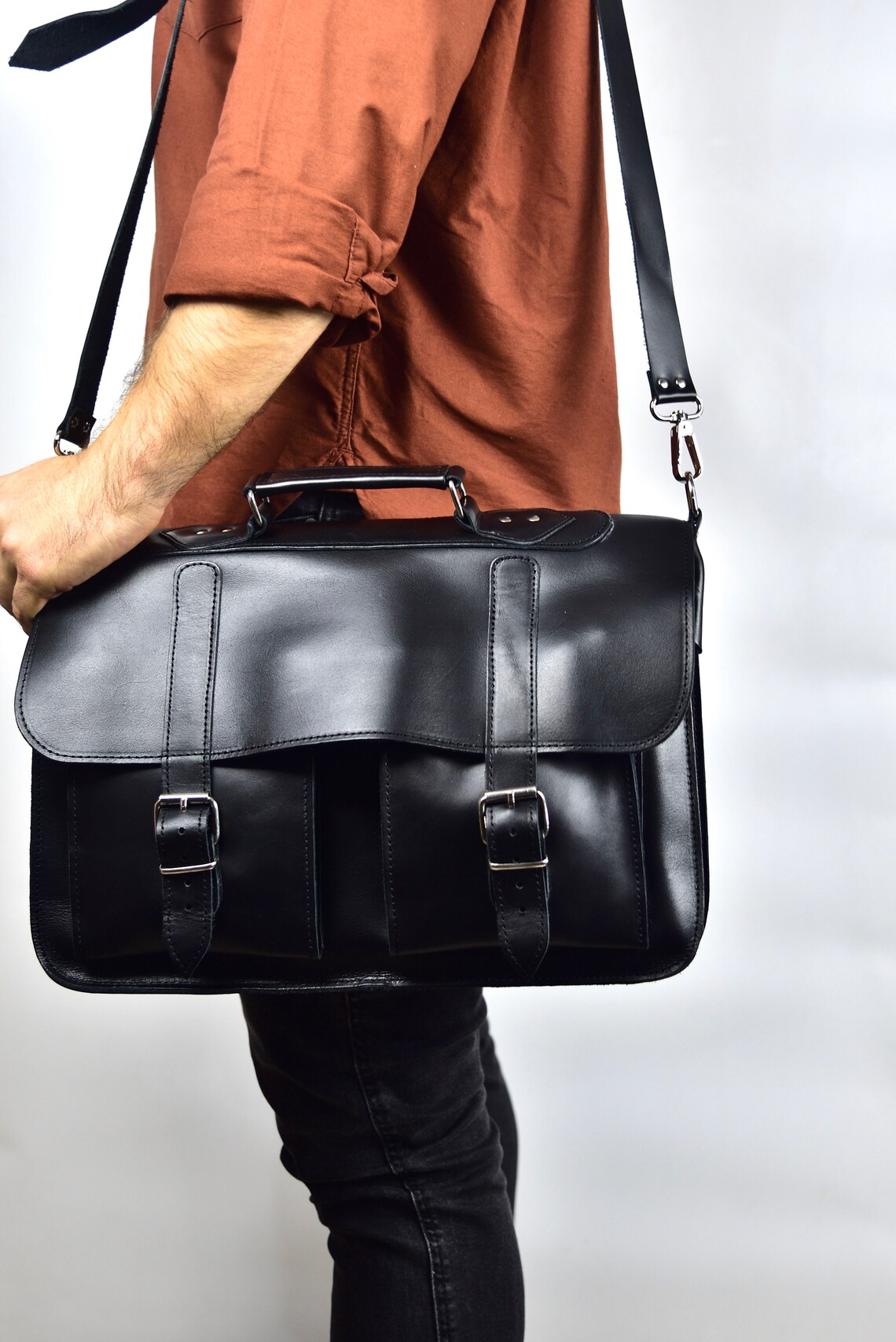 Leather Satchel for Men Men's Satchel Bag Side Bag for Etsy