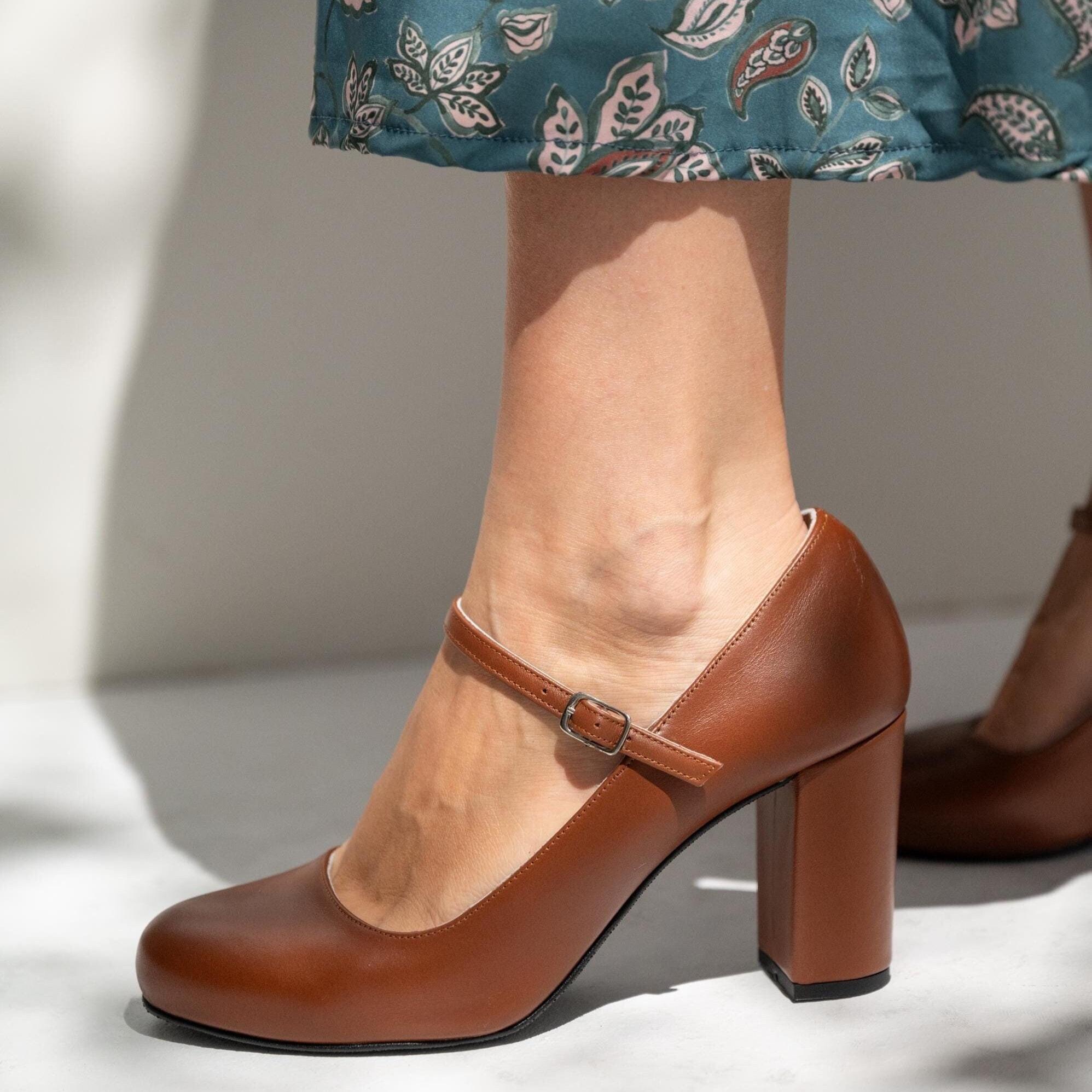 Mary Jane Heels Brown - Etsy display picture 1