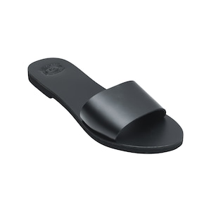 greek sandals black