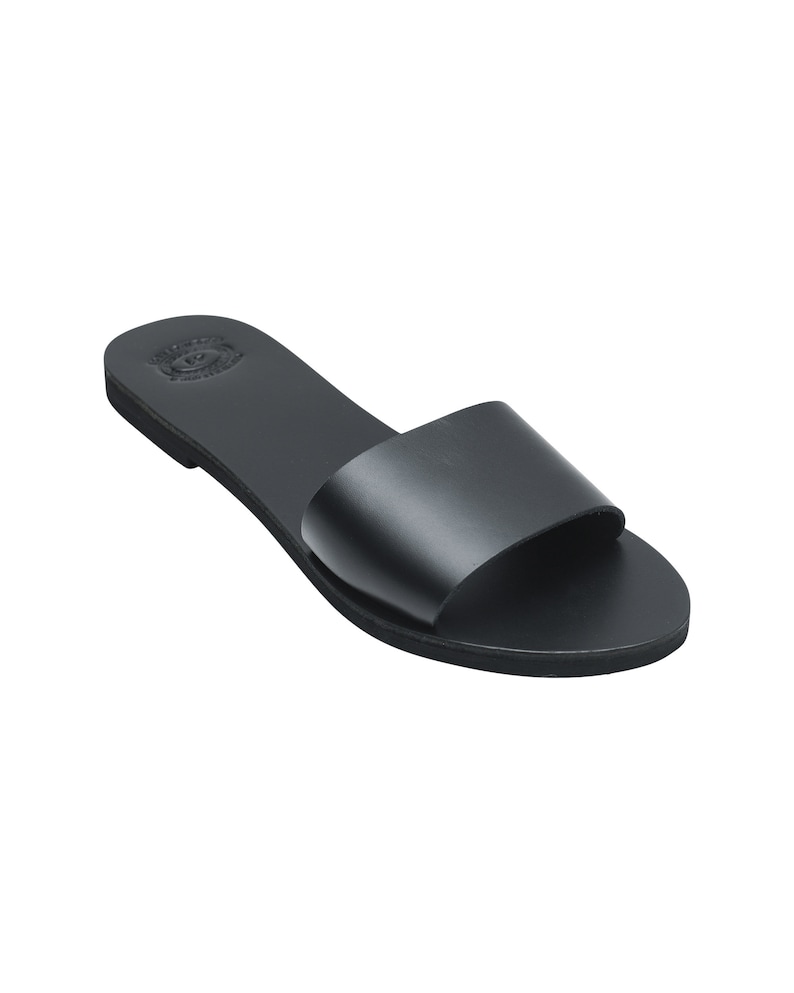 greek sandals black