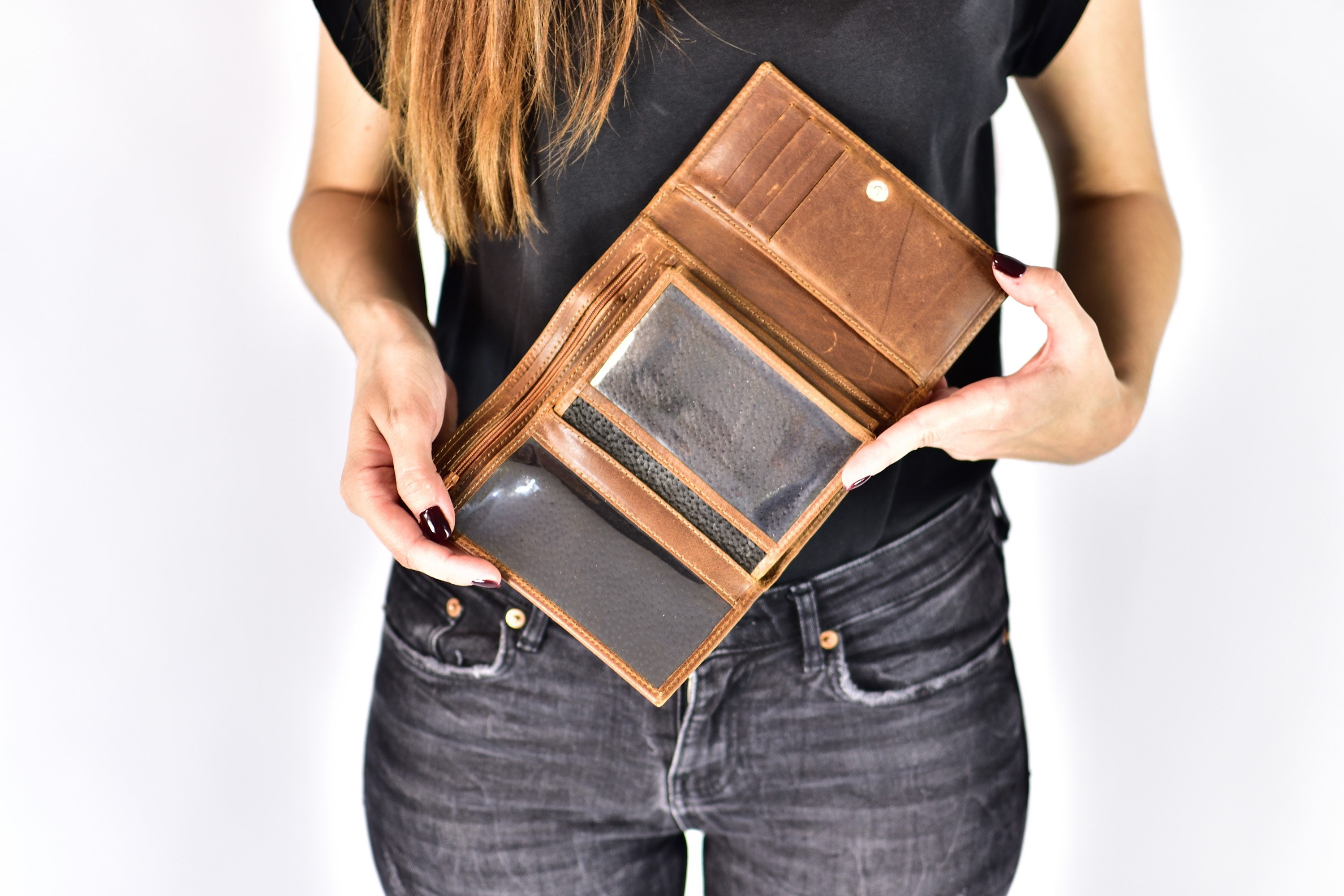 Women's Brown Wallet Trifold Wallet for Women Brown - Etsy