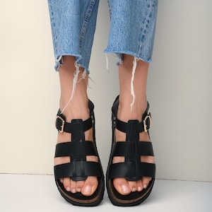 Handmade Greek Leather Flat Sandals: Women's Summer Slides