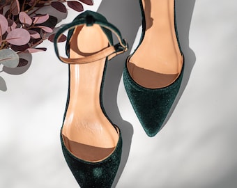 Emerald Green Velvet Bridal Shoes – Dress & Wedding Shoes