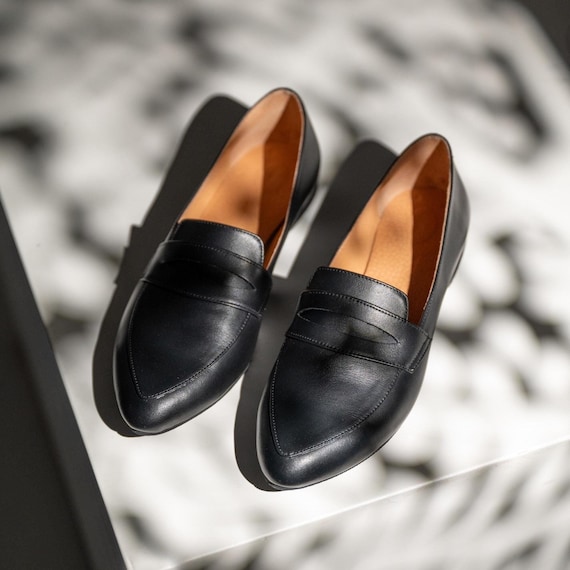 Loafers, Black Leather Handmade Handmade Men main image 2