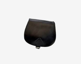 Small leather saddle bag, women shoulder bag, Crossbody bag, women leather bag, classic saddle, natural color - BARBARA SMALL