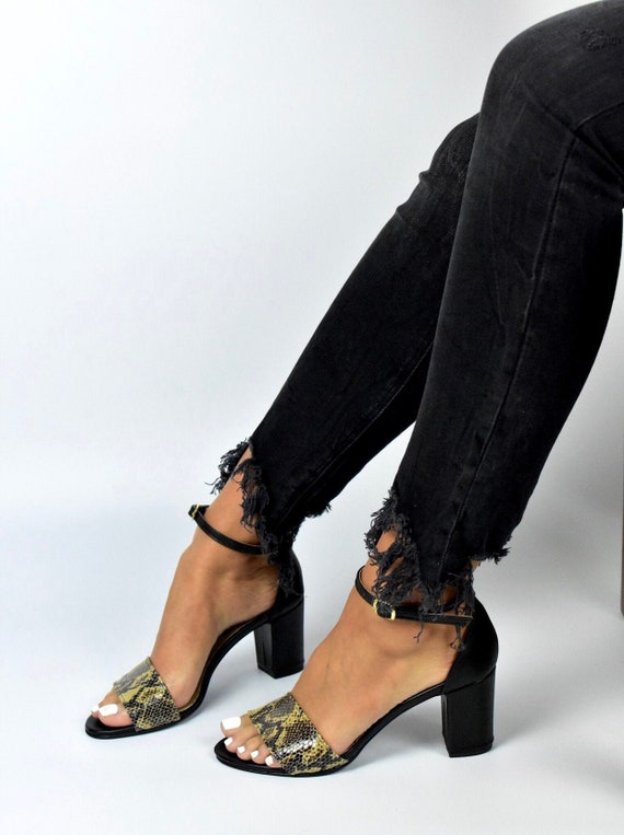 sandalen met blokhak