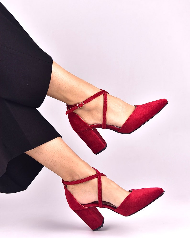 Red Velvet Wedding Shoes Velvet Heels Red Bridal Shoes Red Etsy