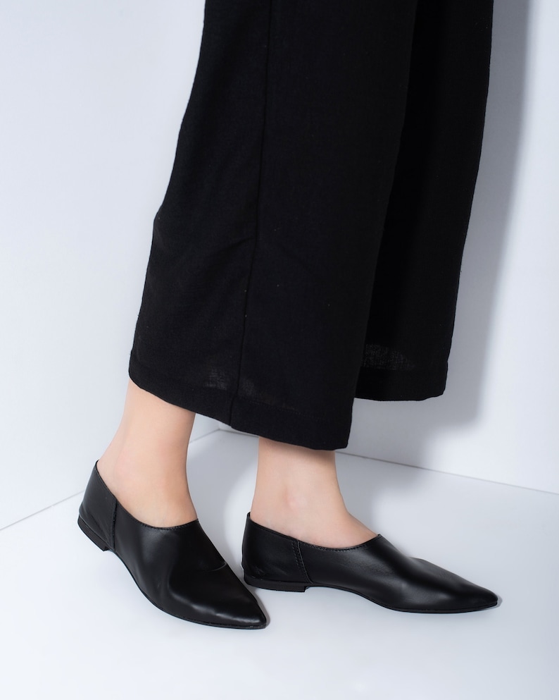 pointed leather loafers