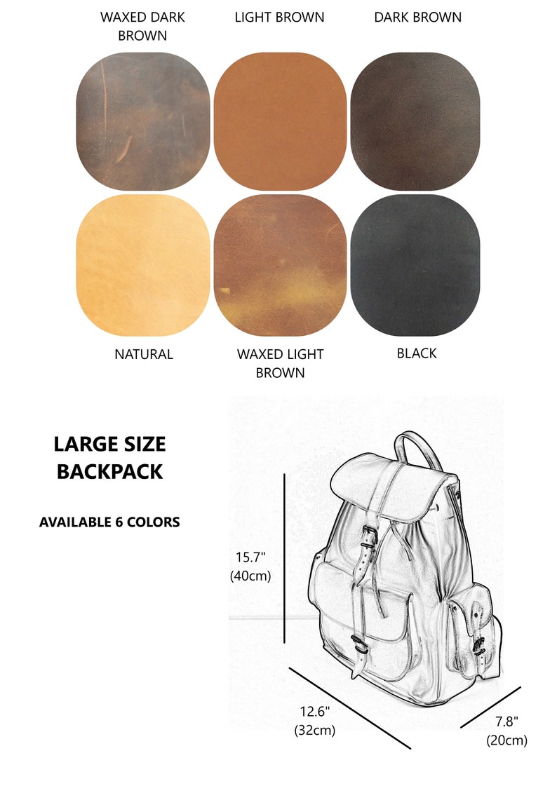 Laptop bag Travel backpack Waxed Leather Rucksack Backpack Distressed leather Gift for men Men backpack Premium Large leather backpack