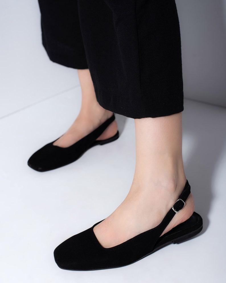 slingback closed toe flats