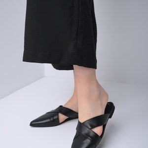 Black mules, women's mules