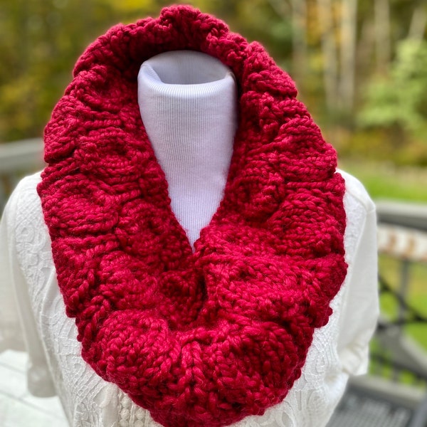 Hand knitted infinity Cowl