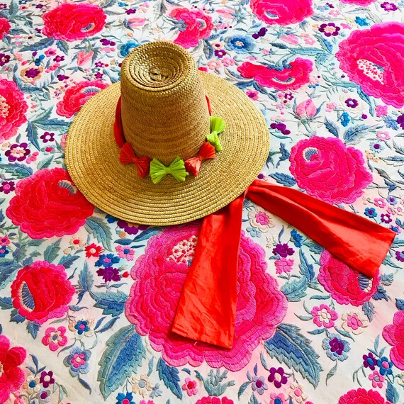 True Vintage 1930's 1940's Summer Straw Raffia Bea