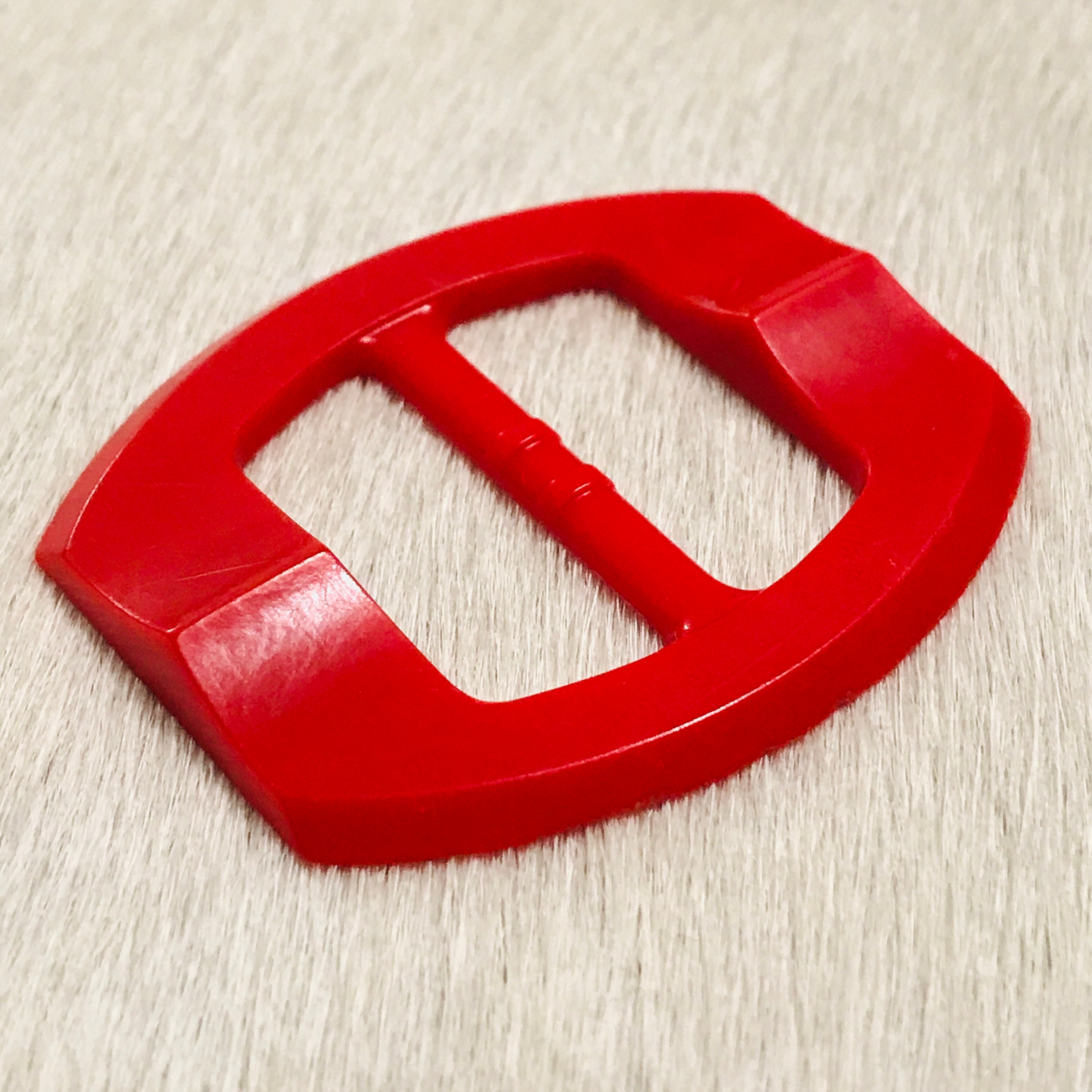 True Vintage Red Plastic Belt Buckle Etsy