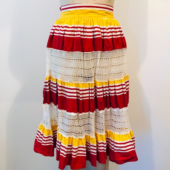 True Vintage 1930's 1940's 5 Tiered Gathered Hand
