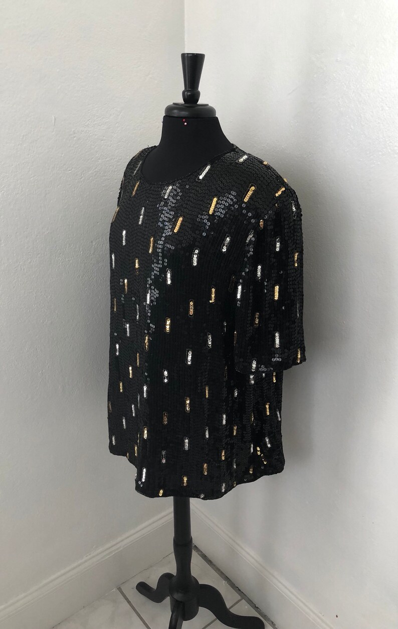 80/'s Sequin Blouse RINA Z
