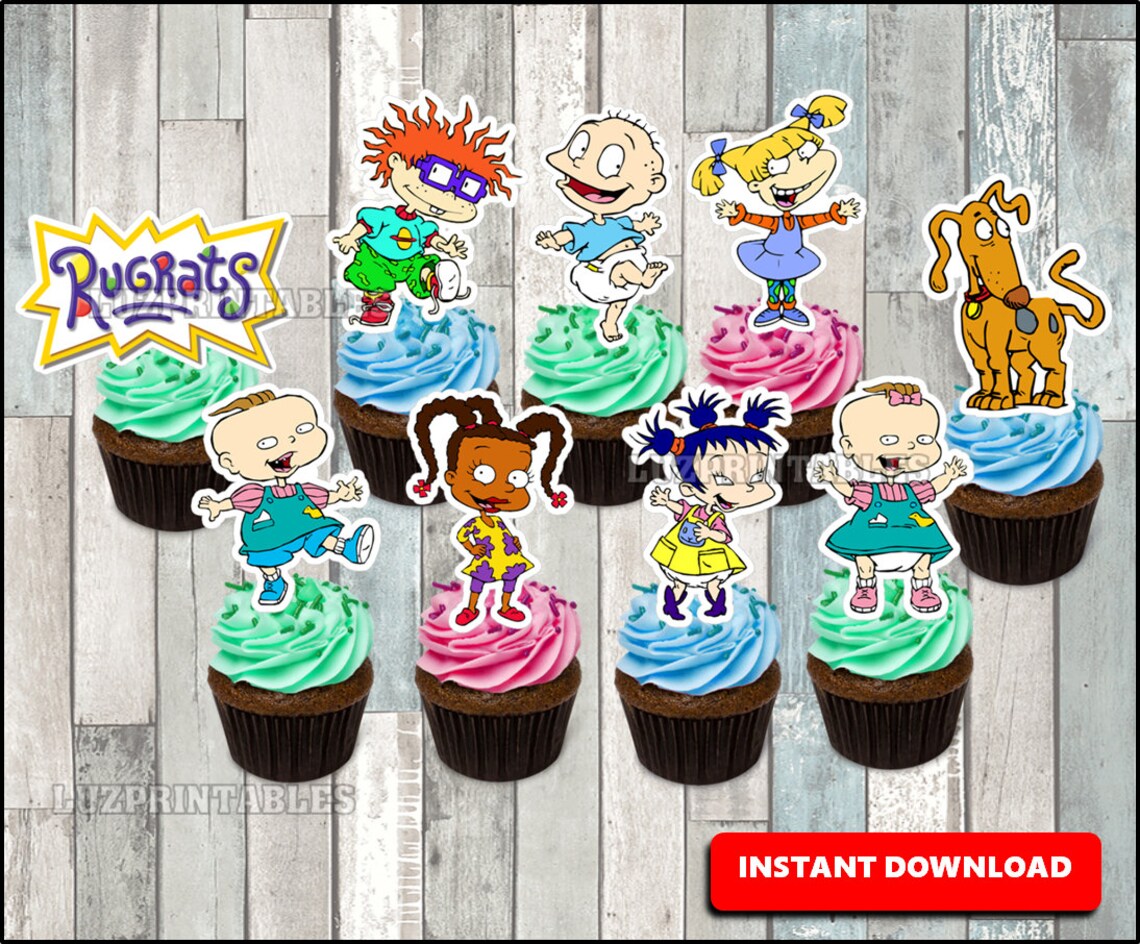 Rugrats Cupcakes Toppers Rugrats Party Toppers Printable Etsy