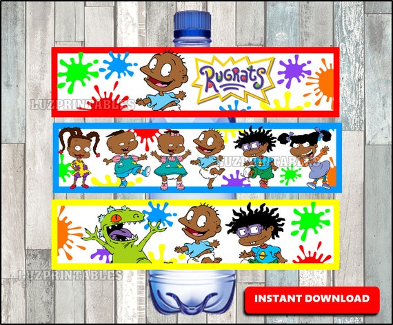 African American Rugrats Water Bottle Labels Rugrats Party Etsy