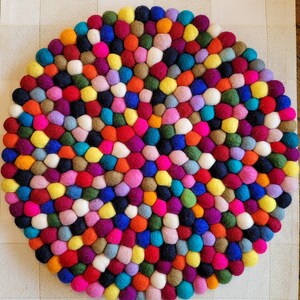 Felted Wool Cushion / Round Chair Pad / Felted Wool Coaster (Handmade in Nepal) / Multicolored Cushion/ Rainbow Cushion /Mother’s Day Gift