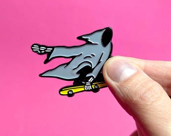 Grim Reaper Enamel Pin Skateboarding Death Metal Lapel Pin