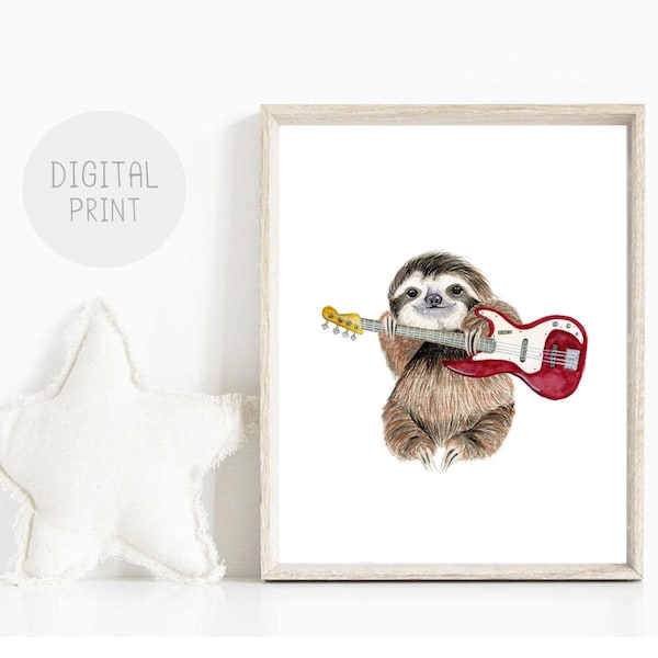 Guitar Wall Art Nursery Etsy