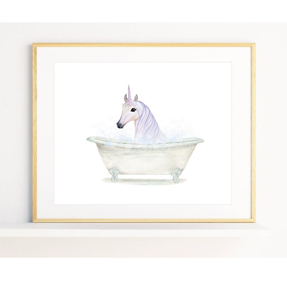Unicorn Bathroom Art Unicorn Print PRINTABLE. Unicorn in Etsy
