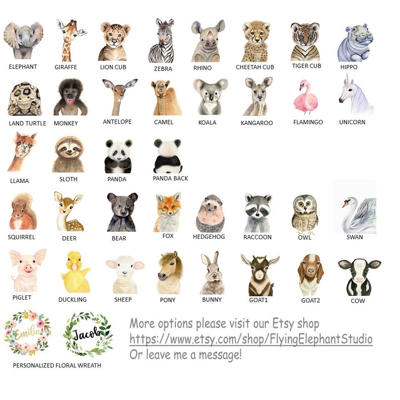 Puede incluir: Una colecci&oacute;n de 30 ilustraciones de animales en acuarela, que incluyen una jirafa, una cebra, un hipop&oacute;tamo, un panda, un ciervo, un zorro, un b&uacute;ho y mucho m&aacute;s. Las ilustraciones son perfectas para usar en libros para ni&ntilde;os, tarjetas de felicitaci&oacute;n u otros proyectos creativos.