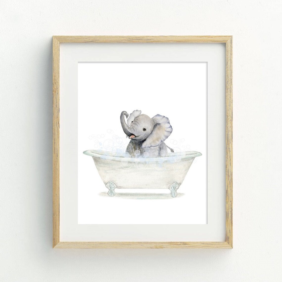 Baby Elephant Bathtub Bathroom Art PRINTABLE Baby Elephant Etsy UK