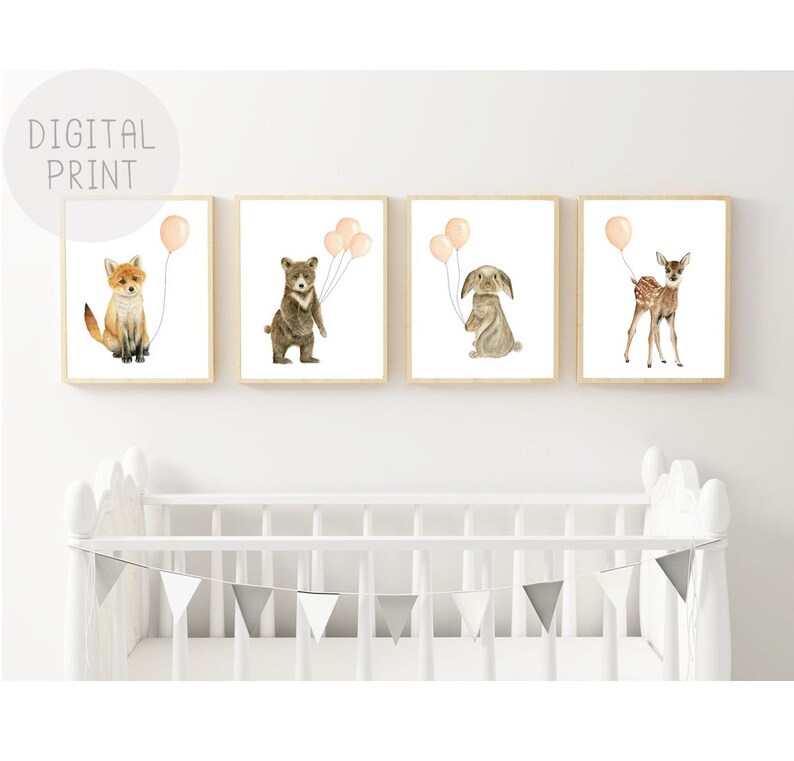 Set of 4 Baby Girl Nursery Decor PRINTABLE Blush Pink Wall Art - Etsy