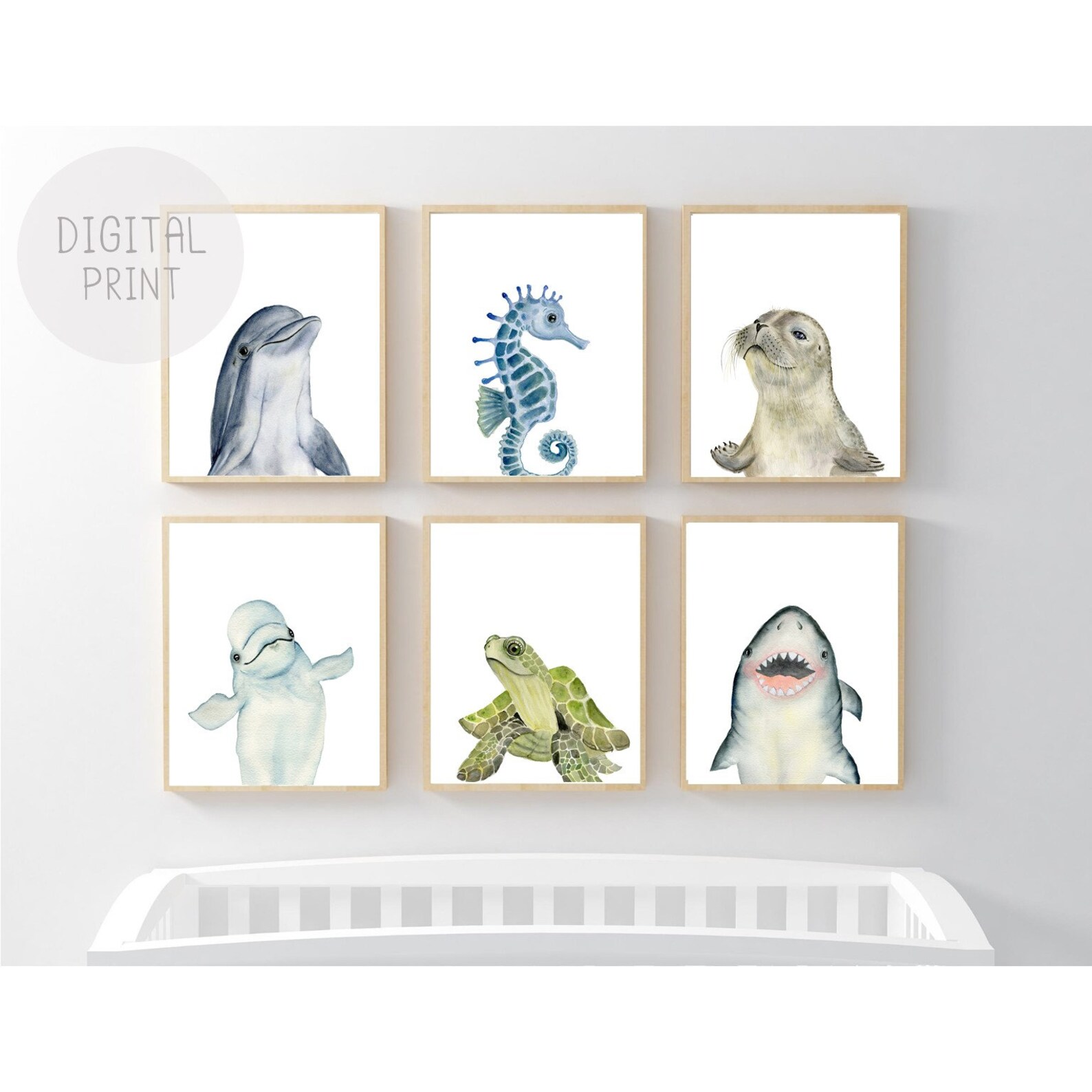 6er Set Ozean Kinderzimmer Dekor PRINTABLE Meerestiere | Etsy