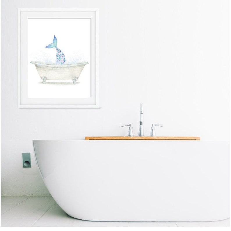Mermaid Bathroom Art Mermaid Tail Print PRINTABLE. Mermaid - Etsy