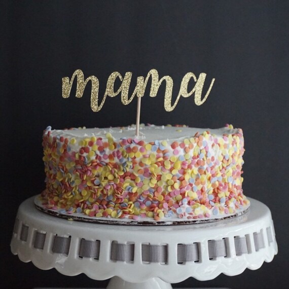 Gold Glitter Mama Cake Topper. Happy Mother's Day - Etsy