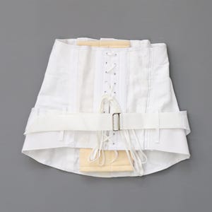 Vintage Gillbert & Mellish white corset girdle, medical corset, back brace - 26 inch waist