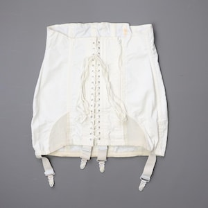 C1950s vintage Spirella corset girdle, white front laced girdle 2 - 30&quot; WAIST